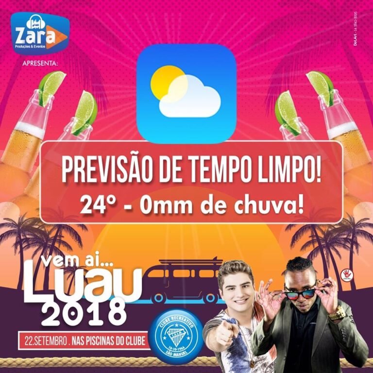 Luau será gratuito para associados do Clube Recreativo