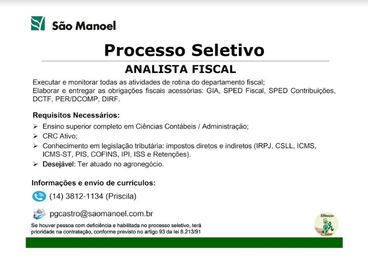 image-13 Usina São Manoel contrata Analista Fiscal