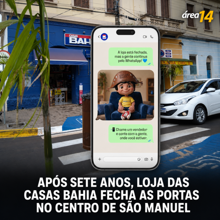 APÓS SETE ANOS, LOJA DAS CASAS BAHIA FECHA AS PORTAS NO CENTRO DE SÃO MANUEL
