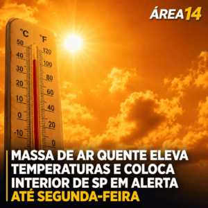 MASSA DE AR QUENTE ELEVA TEMPERATURAS E COLOCA INTERIOR DE SP EM ALERTA ATÉ SEGUNDA-FEIRA