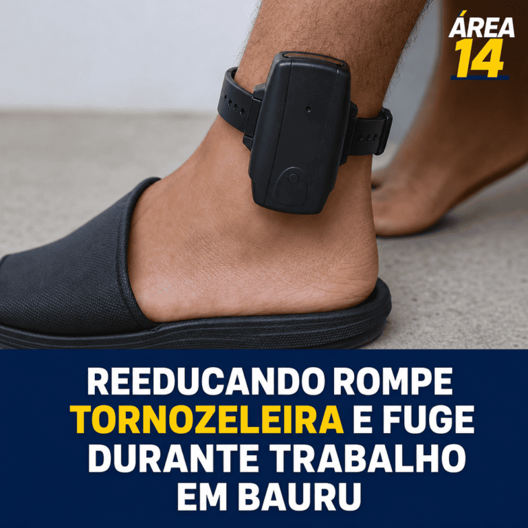 REEDUCANDO ROMPE TORNOZELEIRA E FUGE DURANTE TRABALHO EM BAURU