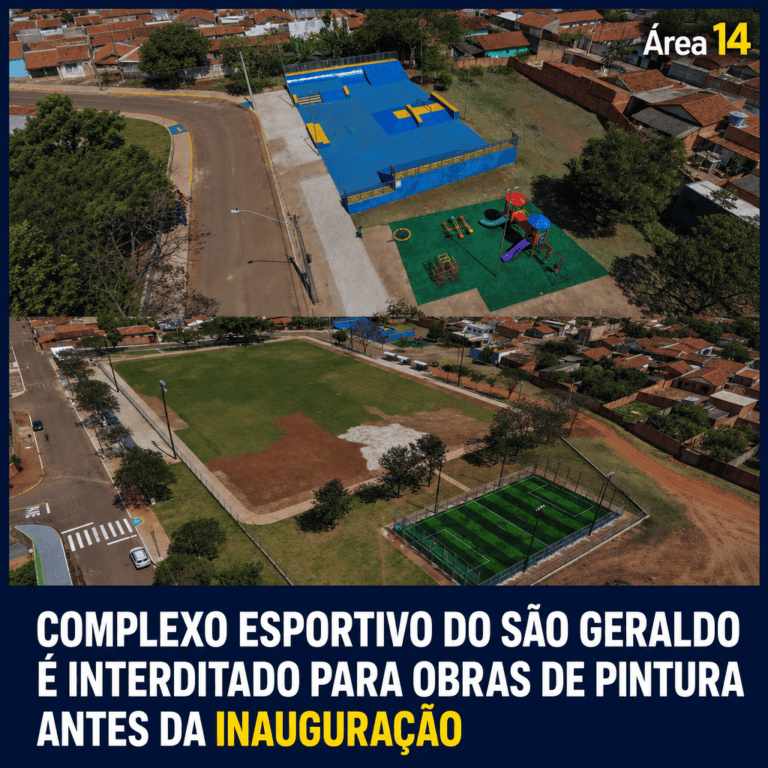 COMPLEXO ESPORTIVO DO SÃO GERALDO É INTERDITADO PARA OBRAS DE PINTURA ANTES DA INAUGURAÇÃO