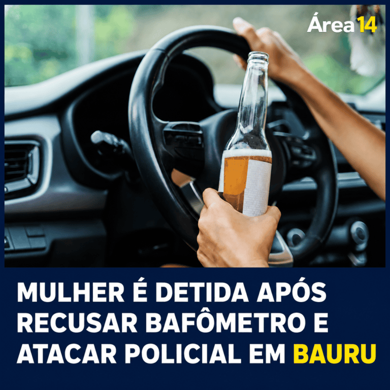 MULHER É DETIDA APÓS RECUSAR BAFÔMETRO E ATACAR POLICIAL EM BAURU