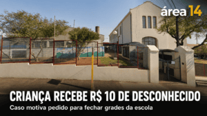 Criança recebe R$ 10 de desconhecido pela grade da escola e vereador pede fechamento em São Manuel