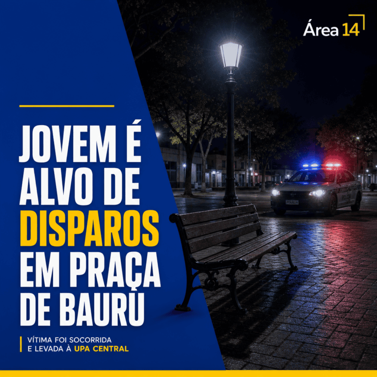 JOVEM É ALVO DE DISPAROS DE ARMA DE FOGO EM PRAÇA DE BAURU