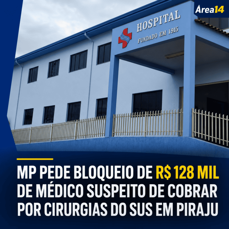MP PEDE BLOQUEIO DE R$ 128 MIL DE MÉDICO SUSPEITO DE COBRAR POR CIRURGIAS DO SUS EM PIRAJU