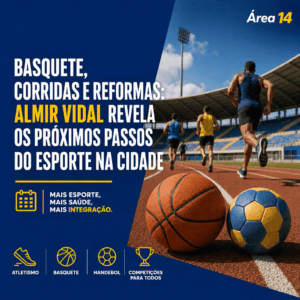 BASQUETE, CORRIDAS E REFORMAS: ALMIR VIDAL REVELA OS PRÓXIMOS PASSOS DO ESPORTE NA CIDADE