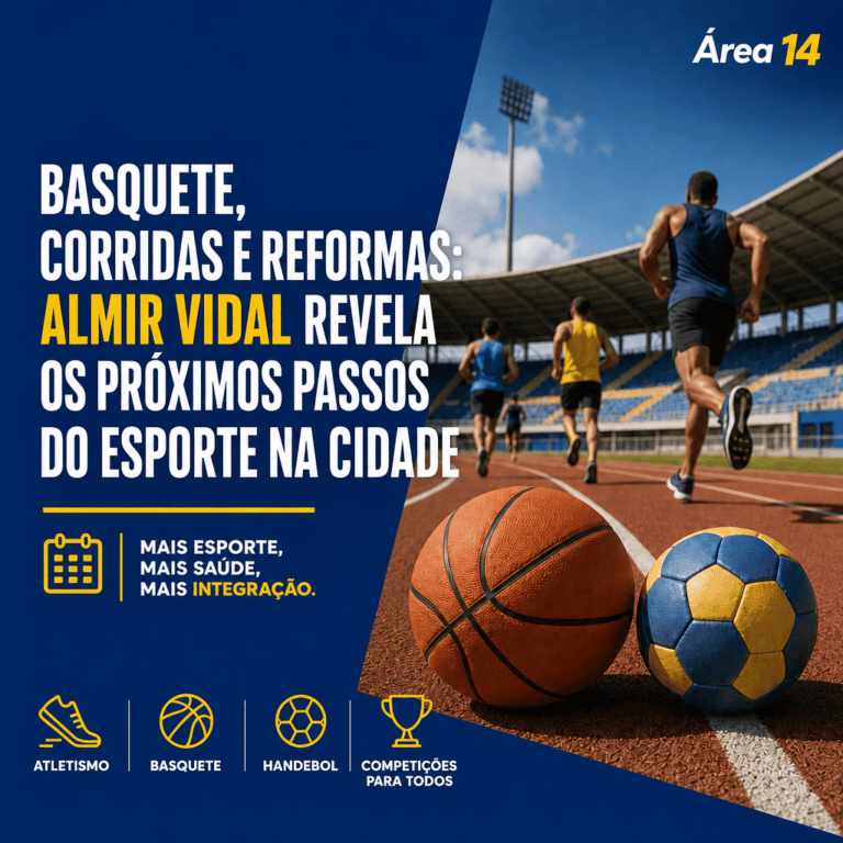 BASQUETE, CORRIDAS E REFORMAS: ALMIR VIDAL REVELA OS PRÓXIMOS PASSOS DO ESPORTE NA CIDADE