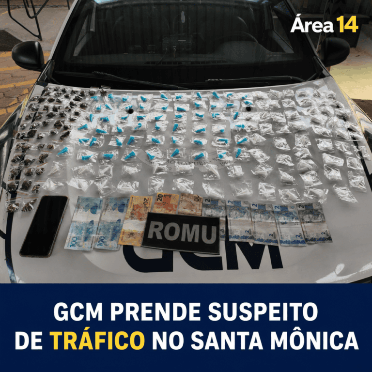 GCM PRENDE SUSPEITO DE TRÁFICO DE DROGAS NO SANTA MÔNICA