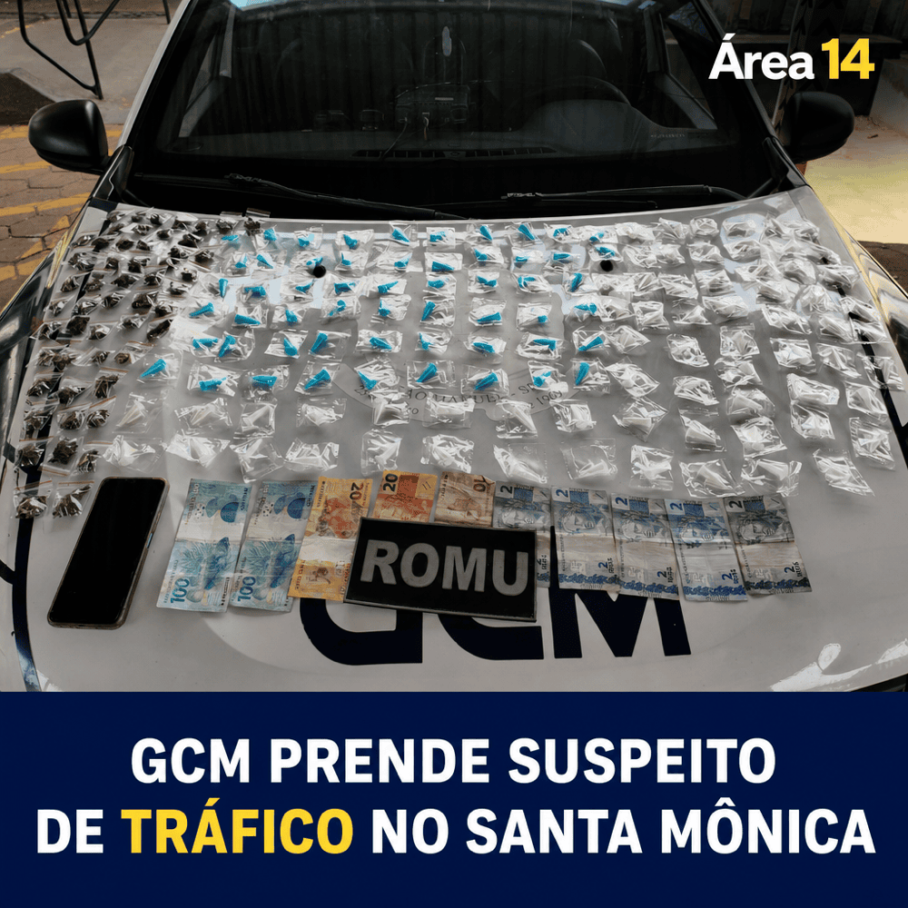 GCM PRENDE SUSPEITO DE TRÁFICO DE DROGAS NO SANTA MÔNICA