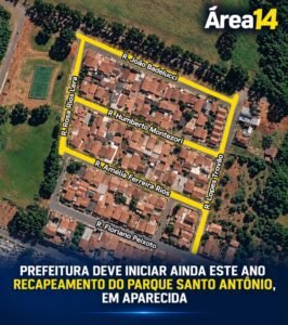 PREFEITURA DEVE INICIAR AINDA ESTE ANO RECAPEAMENTO DO PARQUE SANTO ANTÔNIO, EM APARECIDA