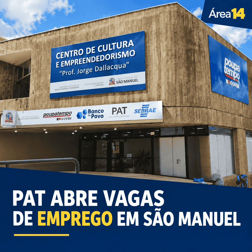 PAT DE SÃO MANUEL ABRE VAGAS PARA OFICIAL DE MANUTENÇÃO, CASEIRO E ESTÁGIO PARA ESTUDANTES