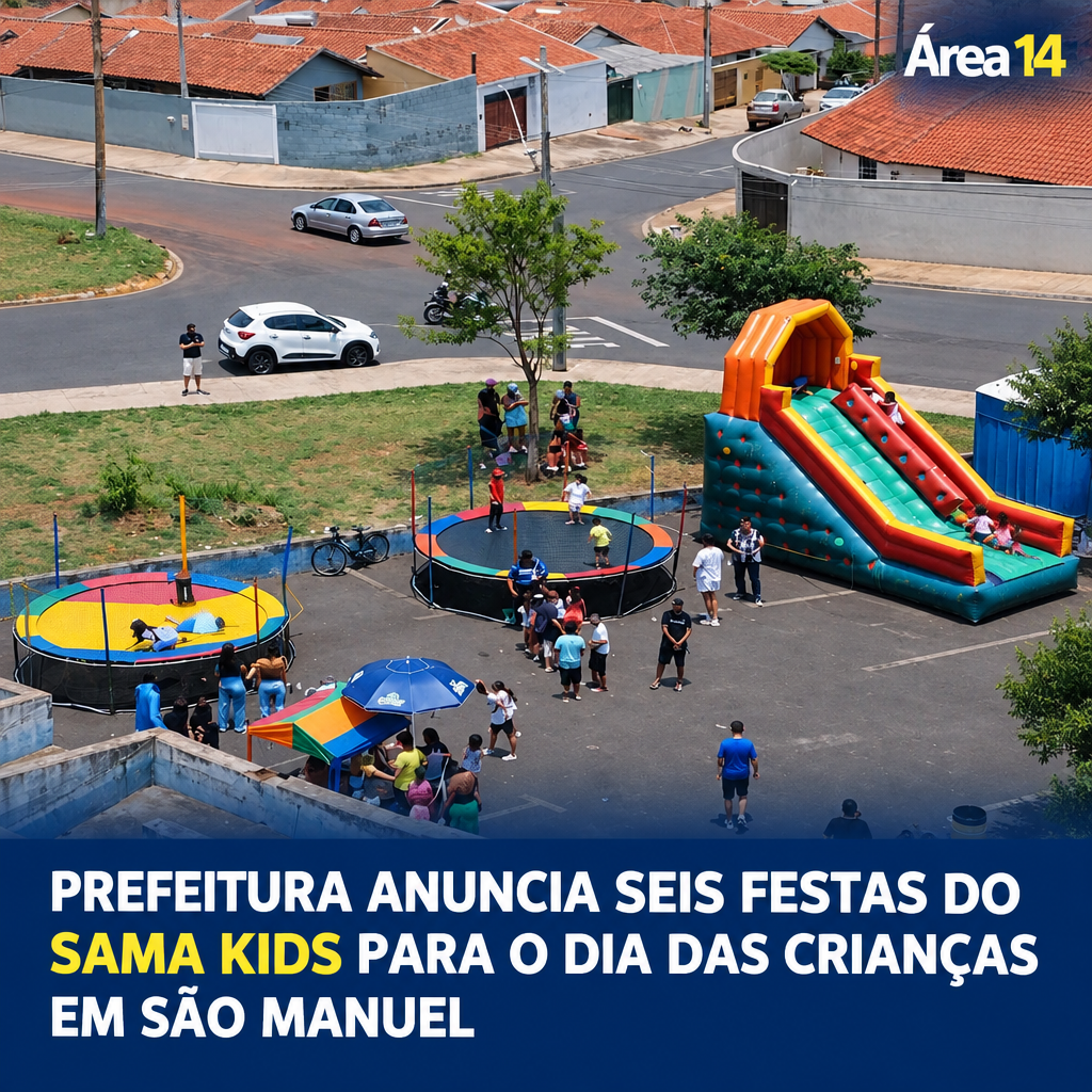 PREFEITURA ANUNCIA SEIS FESTAS DO SAMA KIDS PARA O DIA DAS CRIANÇAS EM SÃO MANUEL