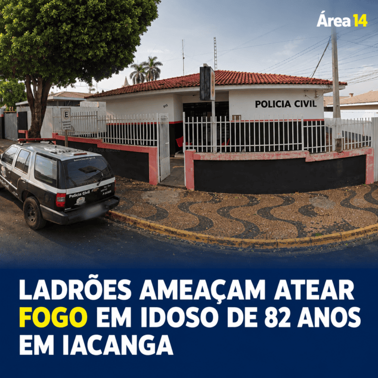 LADRÕES AMEAÇAM ATEAR FOGO EM IDOSO DE 82 ANOS EM IACANGA