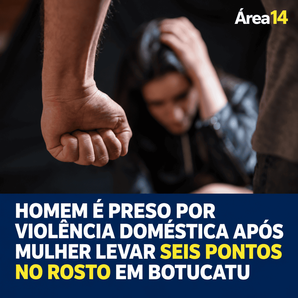 HOMEM É PRESO POR VIOLÊNCIA DOMÉSTICA APÓS MULHER LEVAR SEIS PONTOS NO ROSTO EM BOTUCATU