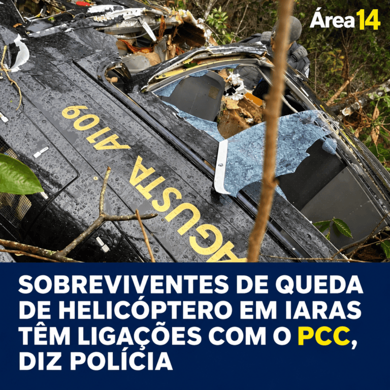 SOBREVIVENTES DE QUEDA DE HELICÓPTERO EM IARAS TÊM LIGAÇÕES COM O PCC, DIZ POLÍCIA