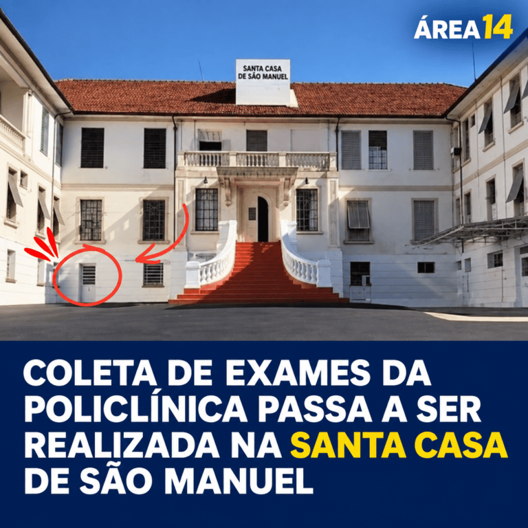 COLETA DE EXAMES DA POLICLÍNICA PASSA A SER REALIZADA NA SANTA CASA DE SÃO MANUEL