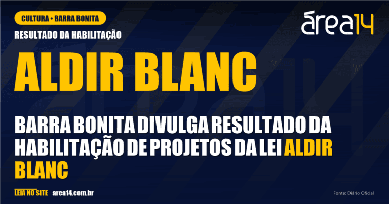 Barra Bonita divulga resultado da habilitação de projetos da Lei Aldir Blanc