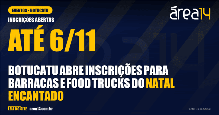 Botucatu abre inscrições para barracas e food trucks do Natal Encantado 2026