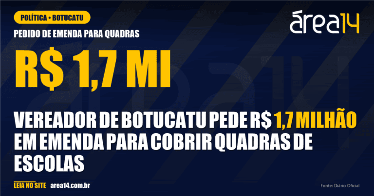 Vereador de Botucatu pede R$ 1,7 milhão em emenda para cobrir quadras de escolas