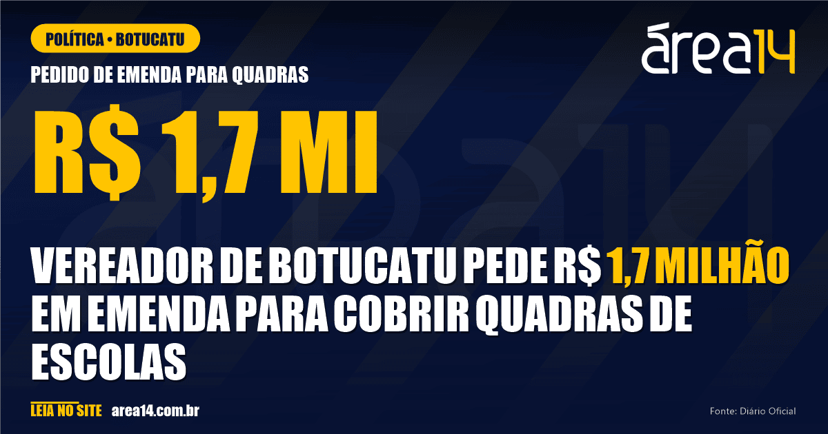 Vereador de Botucatu pede R$ 1,7 milhão em emenda para cobrir quadras de escolas