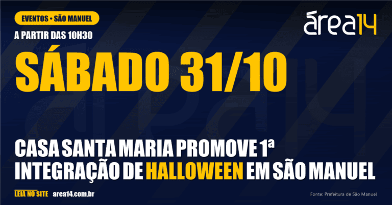Casa Santa Maria promove 1ª Integração de Halloween em São Manuel neste sábado