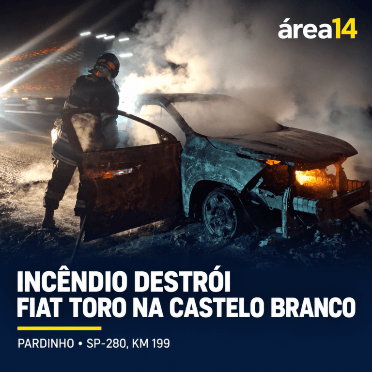 INCÊNDIO DESTRÓI FIAT TORO NA RODOVIA CASTELO BRANCO, EM PARDINHO