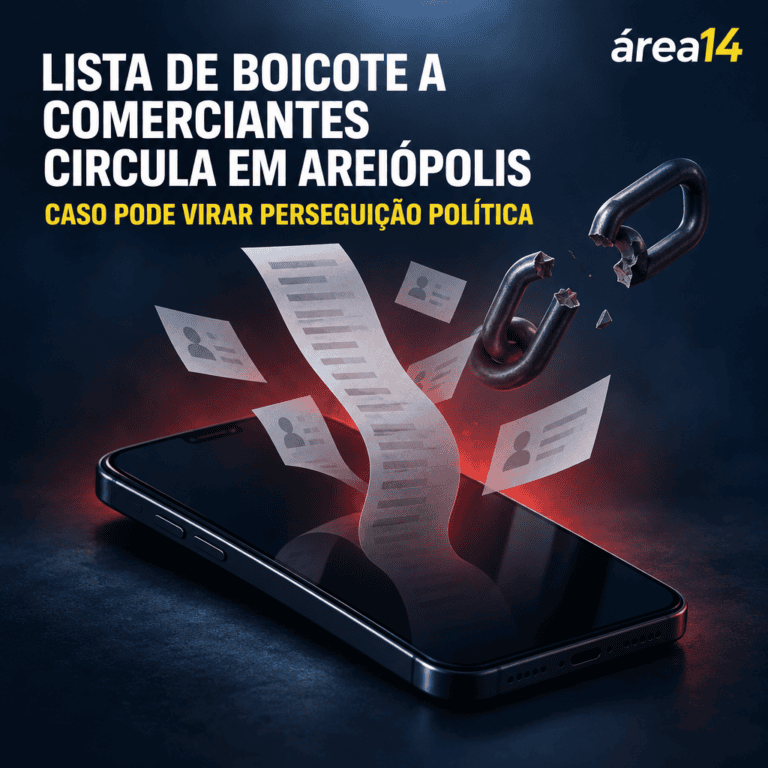LISTA DE BOICOTE A COMERCIANTES CIRCULA EM AREIÓPOLIS E CASO PODE VIRAR INVESTIGAÇÃO POR PERSEGUIÇÃO POLÍTICA