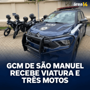 GCM DE SÃO MANUEL RECEBE NOVA VIATURA E TRÊS MOTOCICLETAS PARA REFORÇO NA SEGURANÇA