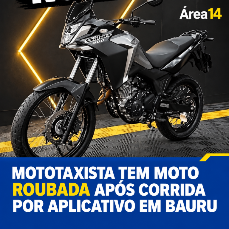 MOTOTAXISTA TEM MOTO ROUBADA APÓS CORRIDA POR APLICATIVO EM BAURU
