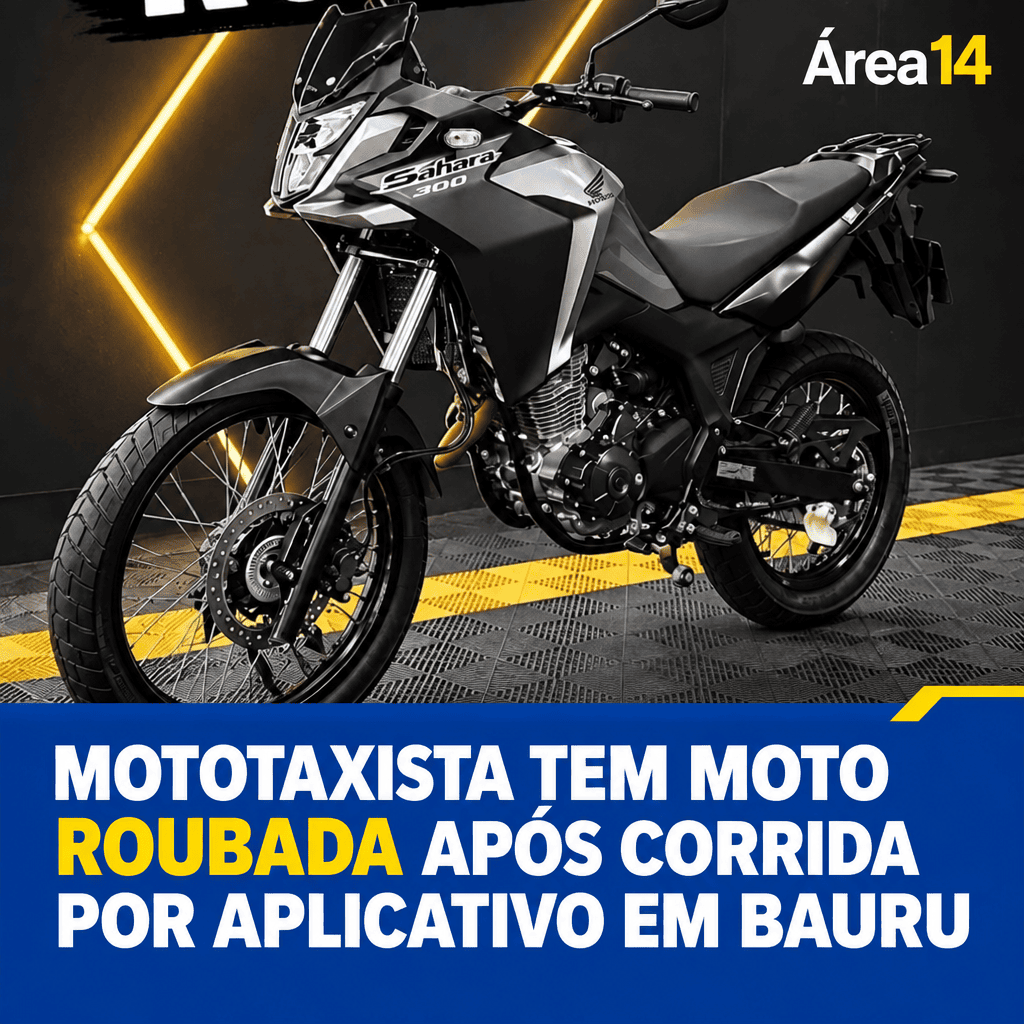 MOTOTAXISTA TEM MOTO ROUBADA APÓS CORRIDA POR APLICATIVO EM BAURU