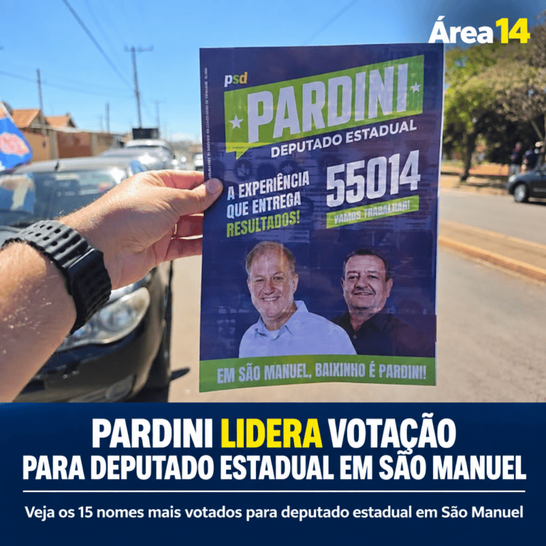 Pardini lidera votação para deputado estadual em São Manuel