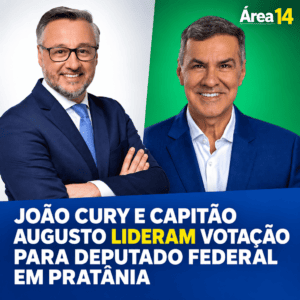 João Cury e Capitão Augusto lideram votação para deputado federal em Pratânia