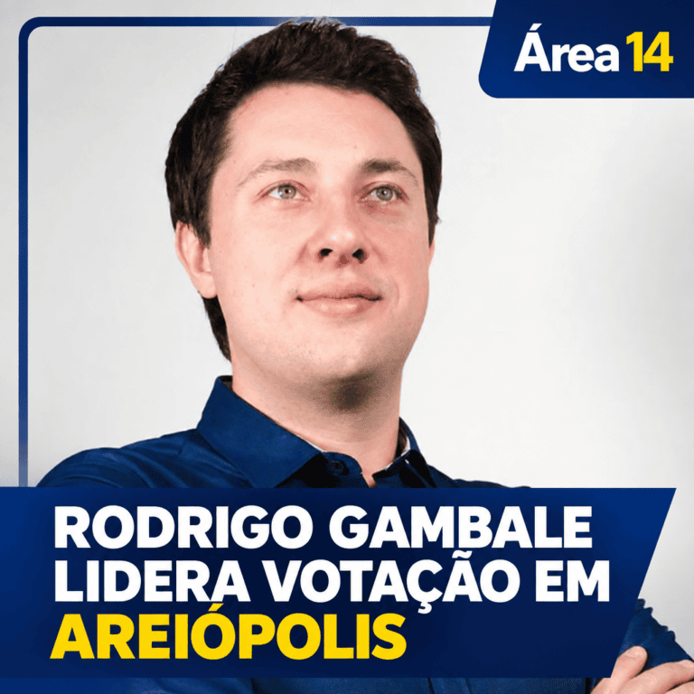 Rodrigo Gambale lidera votação para deputado federal em Areiópolis