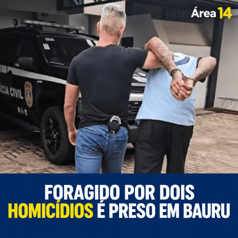 FORAGIDO POR DOIS HOMICÍDIOS É PRESO PELA POLÍCIA CIVIL EM BAURU