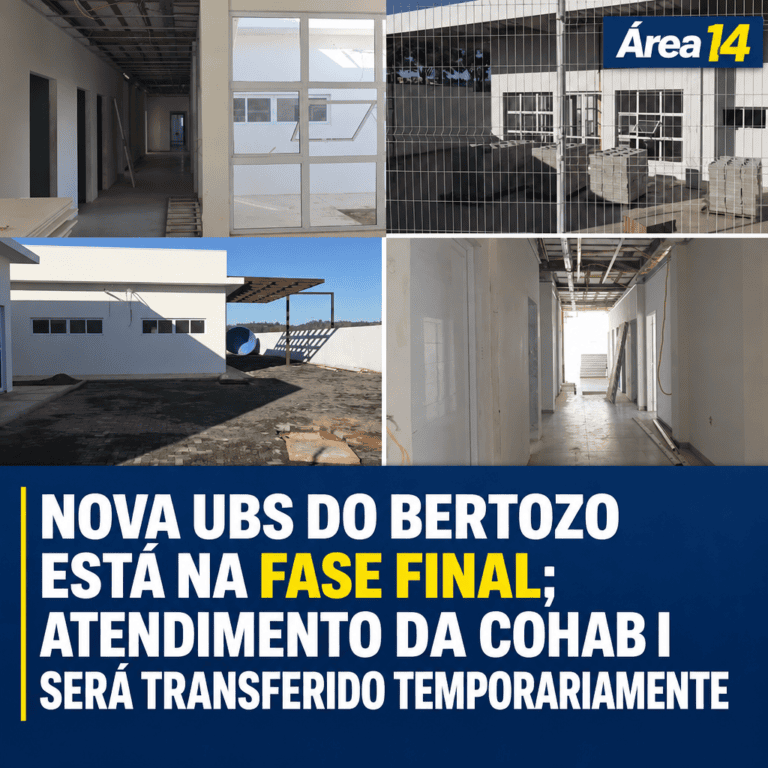 NOVA UBS DO BERTOZO ESTÁ NA FASE FINAL; ATENDIMENTO DA COHAB I SERÁ TRANSFERIDO TEMPORARIAMENTE