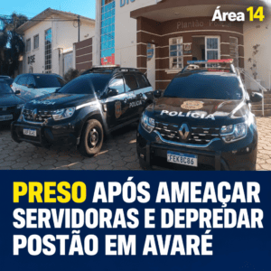 HOMEM É PRESO APÓS AMEAÇAR SERVIDORAS E DEPREDAR UNIDADE DE SAÚDE EM AVARÉ