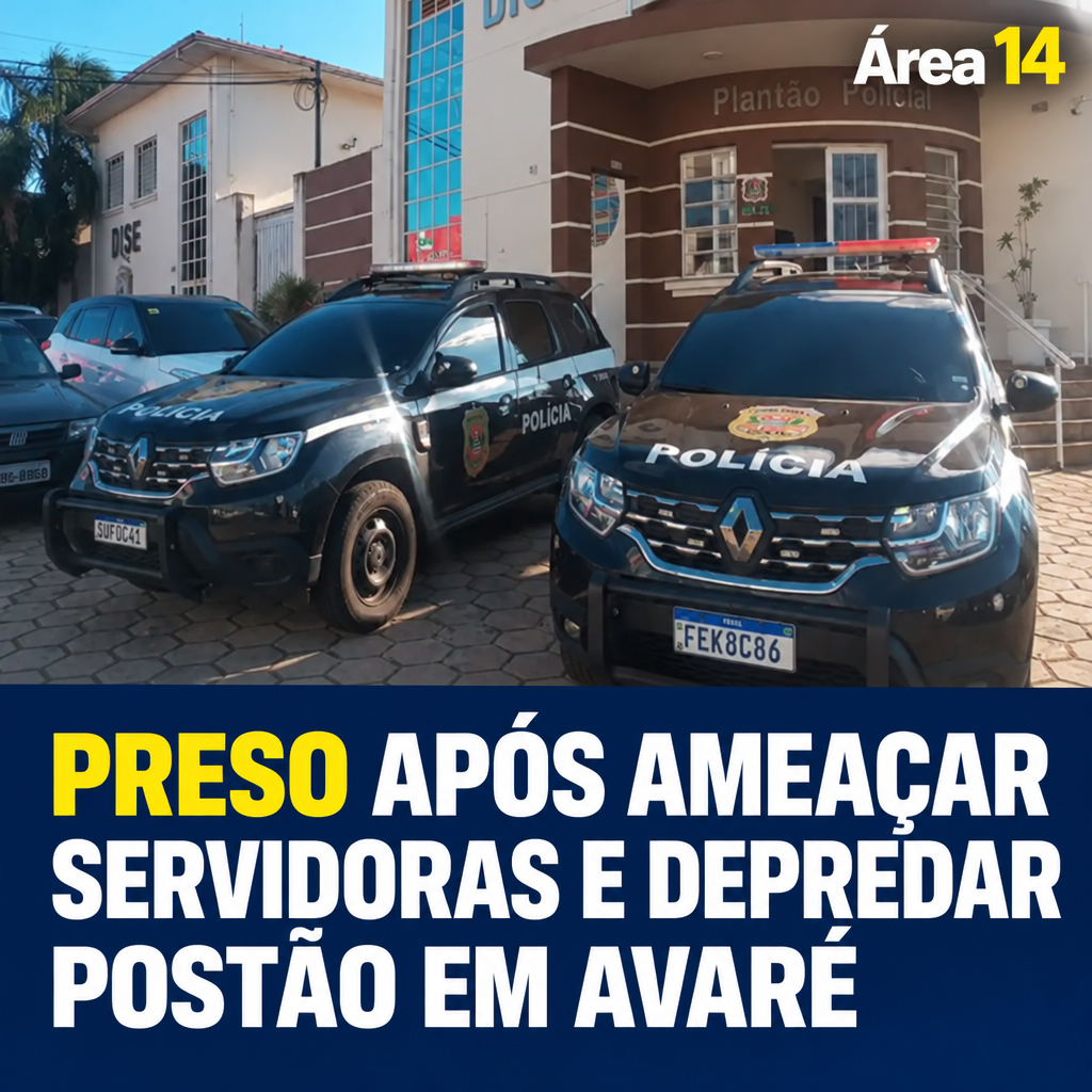 HOMEM É PRESO APÓS AMEAÇAR SERVIDORAS E DEPREDAR UNIDADE DE SAÚDE EM AVARÉ