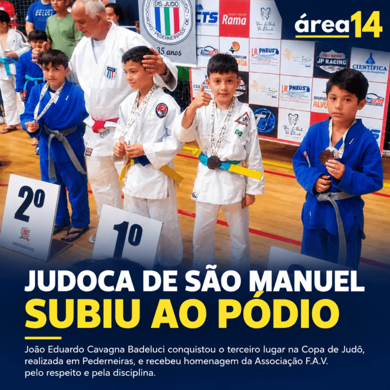 JUDOCA DE SÃO MANUEL SUBIU AO PÓDIO E RECEBEU HOMENAGEM POR DISCIPLINA