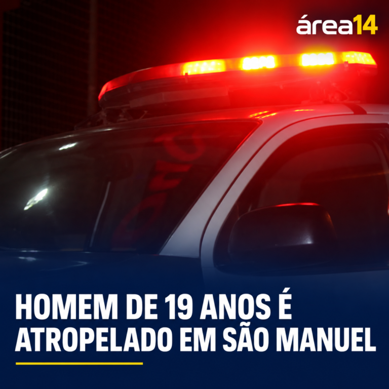 HOMEM DE 19 ANOS É ATROPELADO EM SÃO MANUEL; SUSPEITO NÃO FOI LOCALIZADO