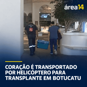 PM E HELICÓPTERO ÁGUIA TRANSPORTAM CORAÇÃO PARA TRANSPLANTE EM BOTUCATU