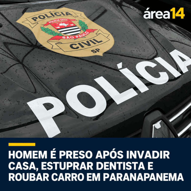 HOMEM É PRESO APÓS INVADIR CASA, ESTUPRAR DENTISTA E ROUBAR CARRO EM PARANAPANEMA