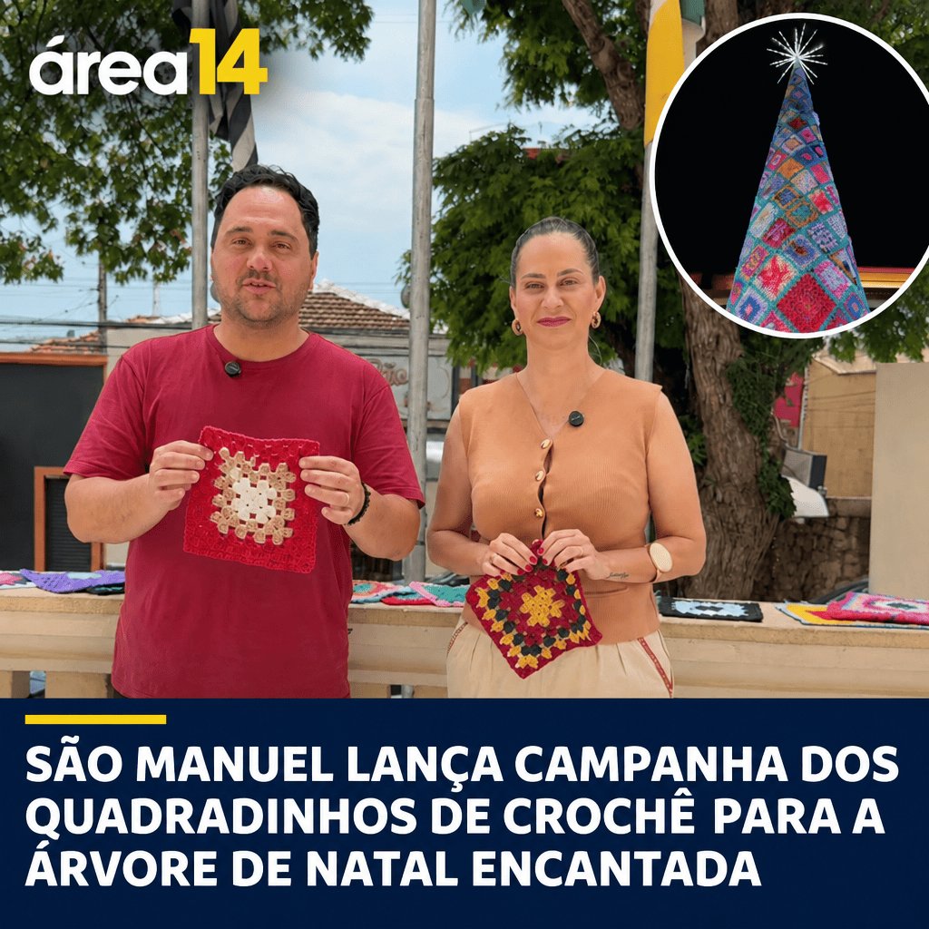 SÃO MANUEL LANÇA CAMPANHA DOS QUADRADINHOS DE CROCHÊ PARA A ÁRVORE DE NATAL ENCANTADA
