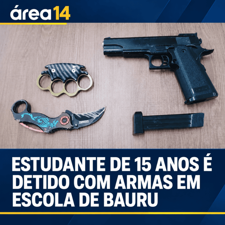 ESTUDANTE DE 15 ANOS É DETIDO COM ARMAS EM ESCOLA DE BAURU