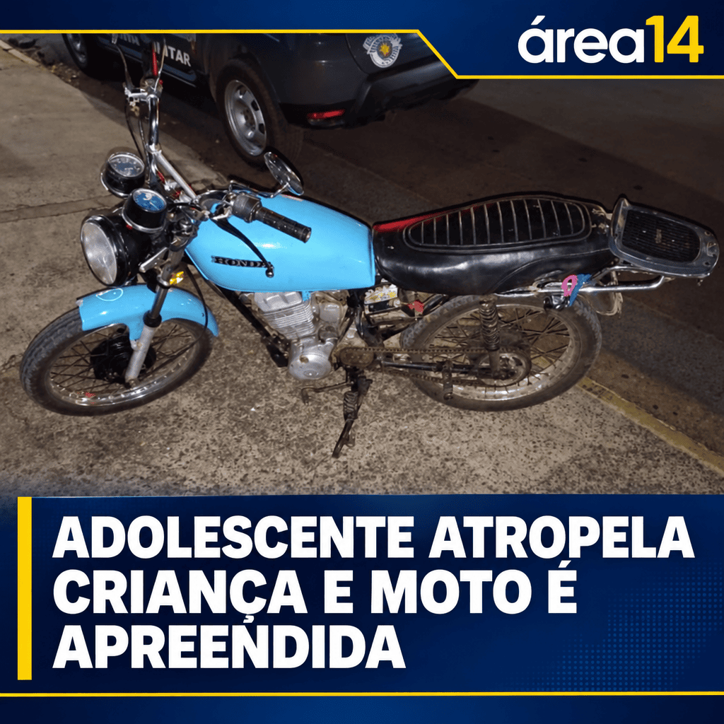 ADOLESCENTE DE 17 ANOS ATROPELA CRIANÇA E MOTO APRESENTA DIVERGÊNCIAS NA IDENTIFICAÇÃO EM LARANJAL PAULISTA
