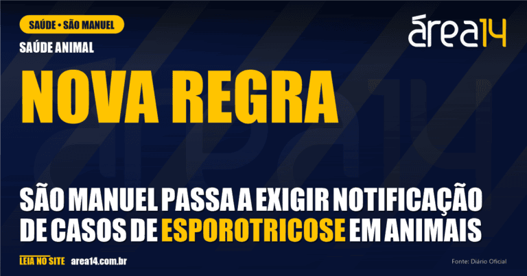 São Manuel passa a exigir notificação de casos de esporotricose em animais